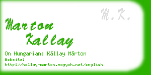 marton kallay business card