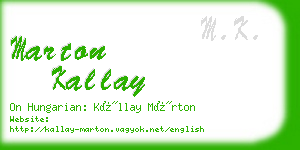 marton kallay business card